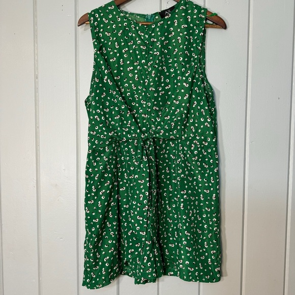 AX‎ Paris Floral Green Patterned Knot Front Romper UK size 18 US size Med/Large - Picture 1 of 16